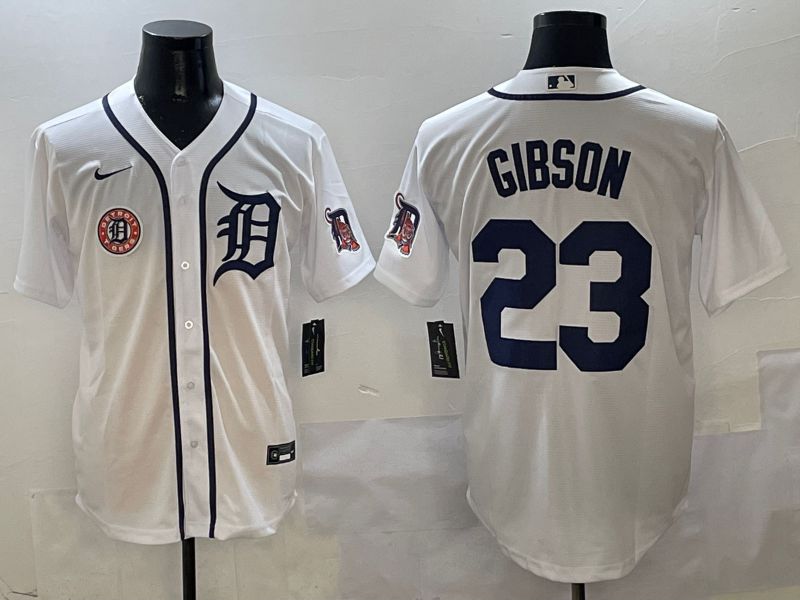 Men Detroit Tigers #23 Gibson White Game Nike 2025 MLB Jersey style 7